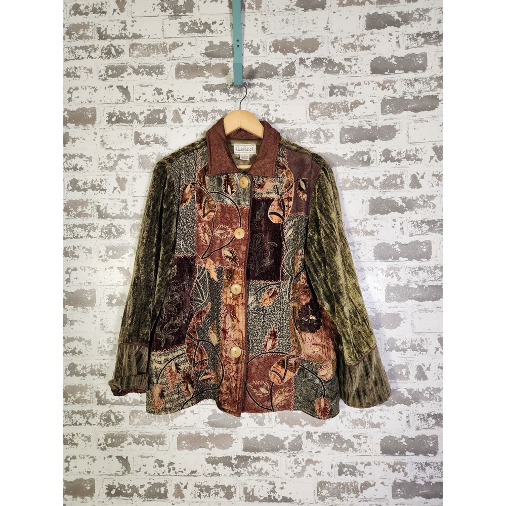 Vintage Flashback Patchwork Boho Jacket Size Larg… - image 1